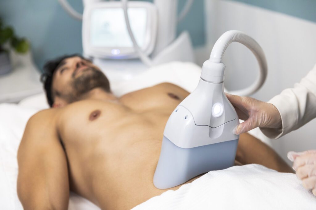 Male fat freezing procedure